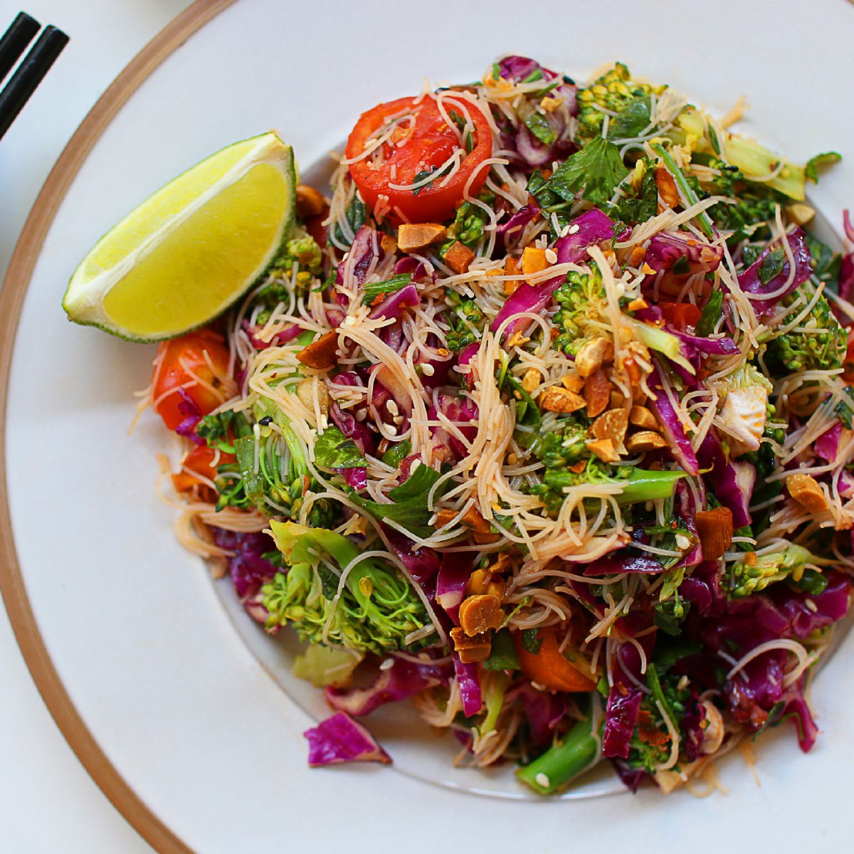 Broccoli Vermicelli Salad Free Weekly Vegan Meal Plan Veahero