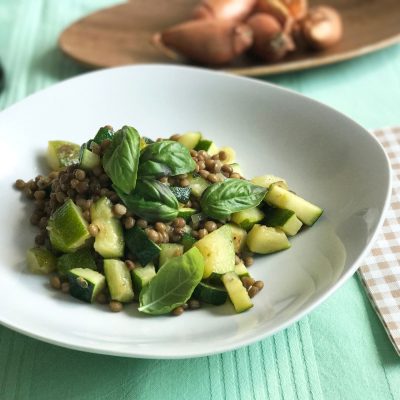 Basil Courgette and Lentils
