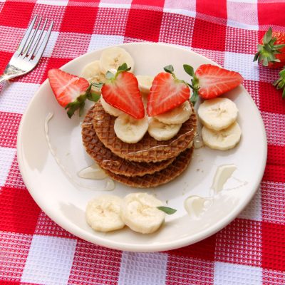 Banana and Strawberry Waffle Biscuits