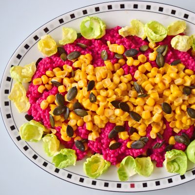 Beetroot Barley and Sweetcorn Salad