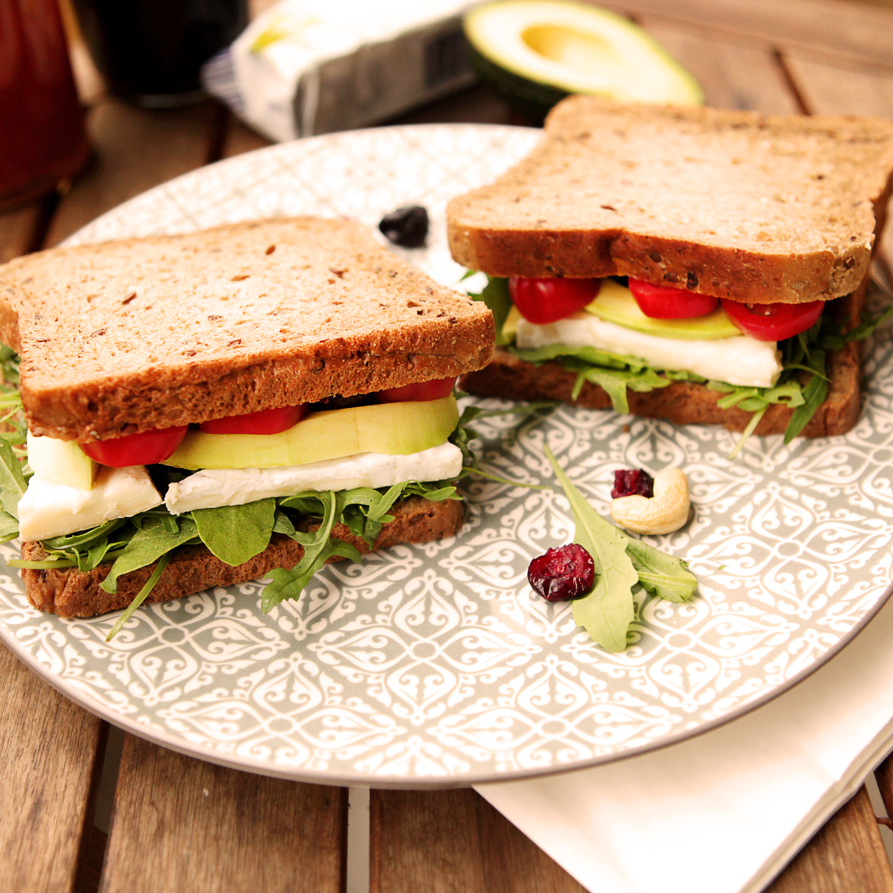 Brie and Avocado Sandwich Free Vegetarian Meal Planning Veahero