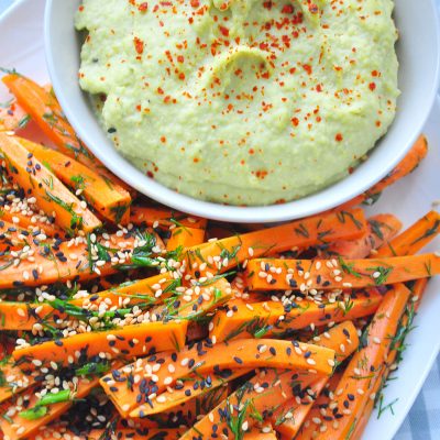 Carrot Sticks and Green Bean Mayo Dip