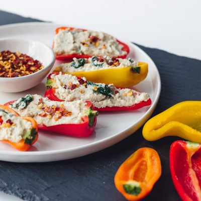 Cashew and Spinach Stuffed Peppers