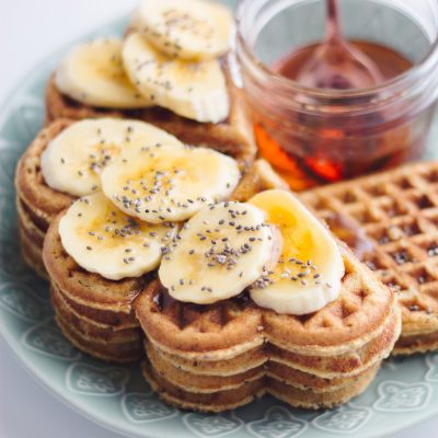 Coconut Chia Waffles with Banana