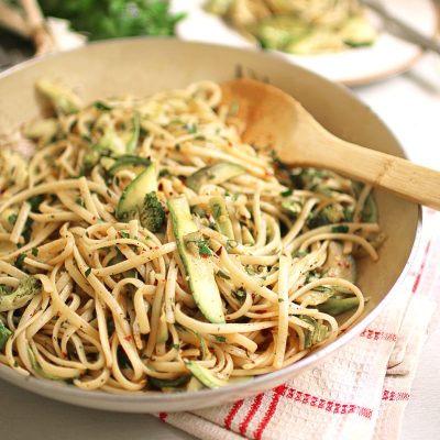 Courgette and Broccoli Linguine