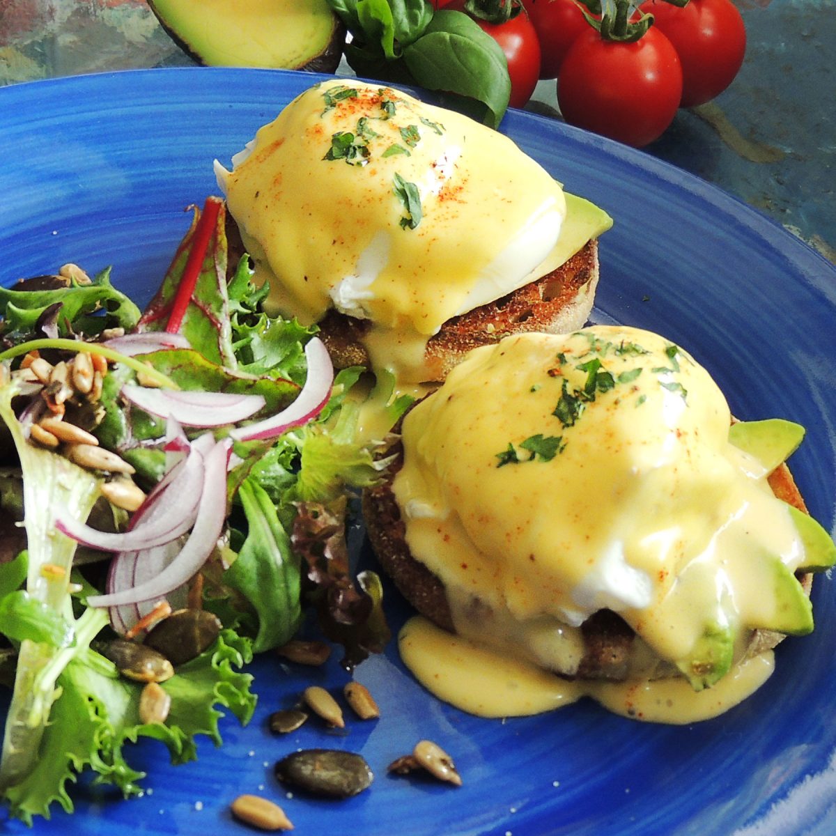 Eggs Benedict with Avocado Free 7 Day Vegetarian Meal Plan Veahero