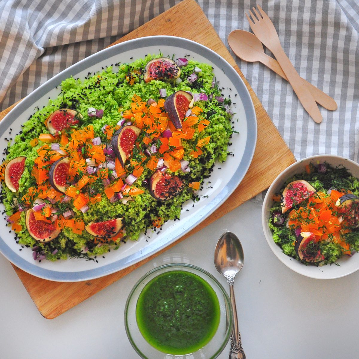 Fig and Pesto Couscous Salad Free Vegan Meal Planner Veahero