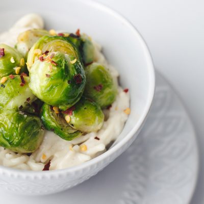 Garlic Cauliflower Noodles with Sprouts