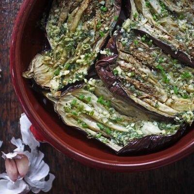 Grilled Aubergine with Garlic