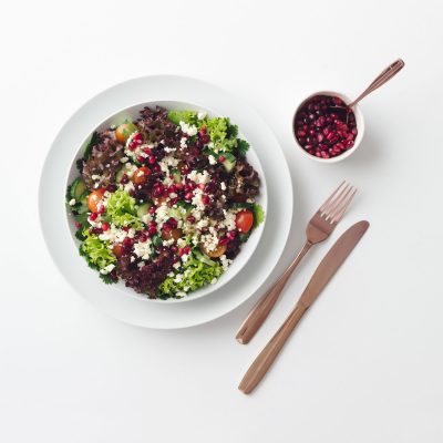 Leafy Pomegranate and Feta Salad