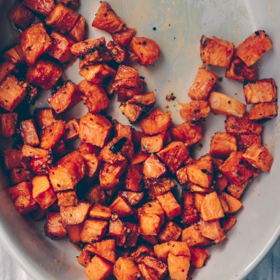 Maple Mustard Sweet Potatoes