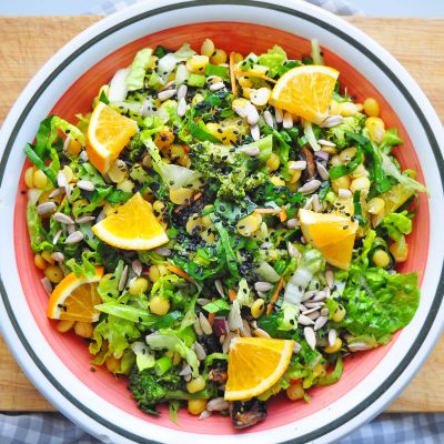 Broccoli and Orange Leaf Salad