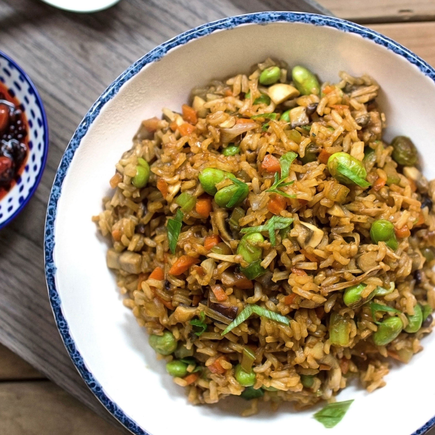Mushroom and Edamame Fried Rice Free Vegan Meal Plan Veahero