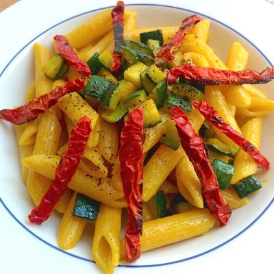 Pasta with Courgette and Dried Tomatoes