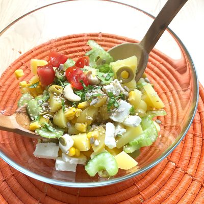 Potato Feta and Olive Salad
