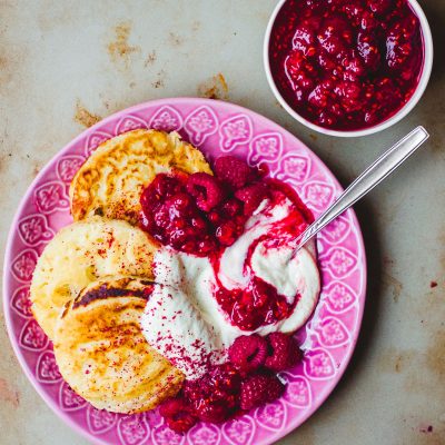 Raspberry Vegan Pancakes