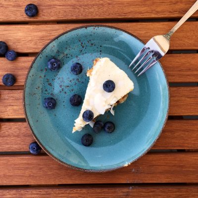Raw Coconut and Blueberry Cheesecake