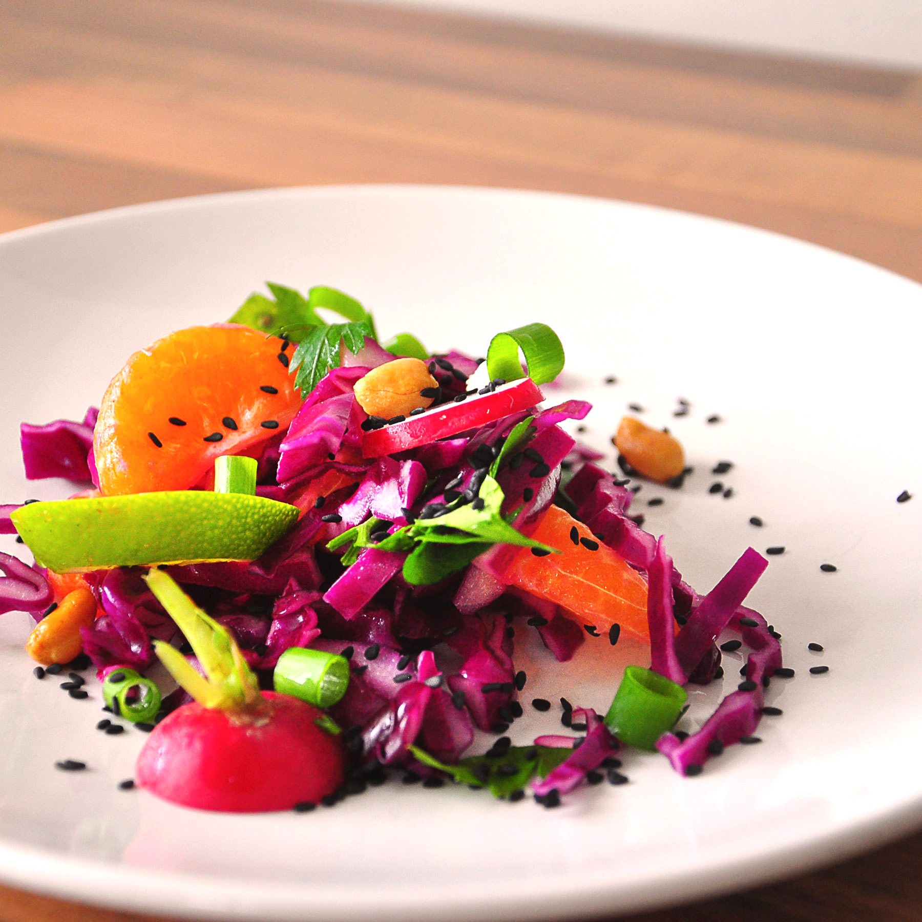 Red Cabbage and Clementine Salad Free Vegan Meal Planner Veahero