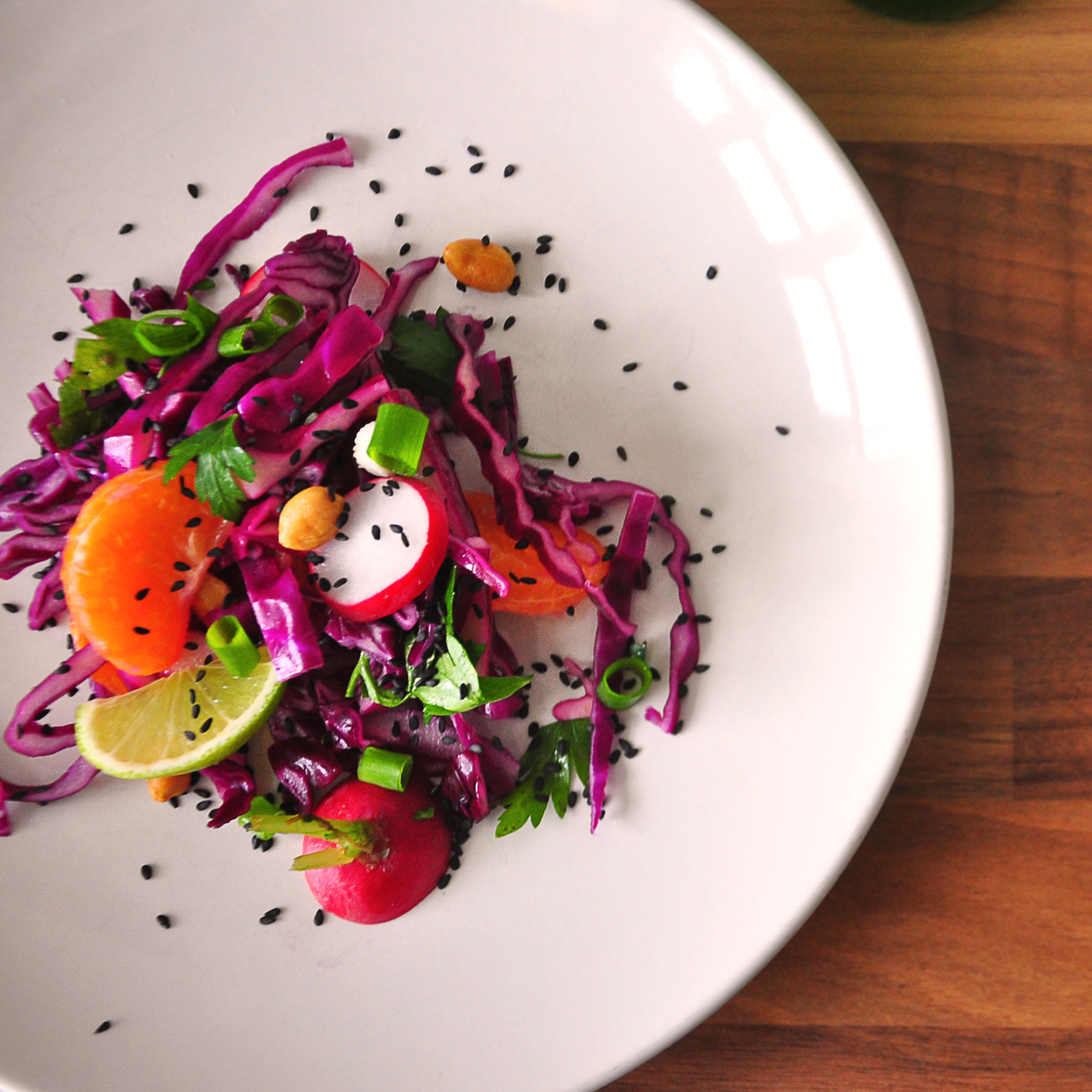 Red Cabbage and Clementine Salad Free Vegan Meal Planner Veahero