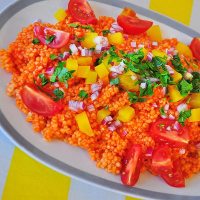 Red Pesto and Barley Salad