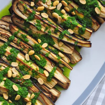 Roasted Aubergine with Pesto