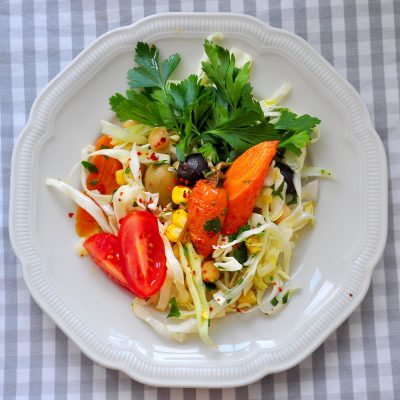 Roasted Carrot and Cabbage Salad