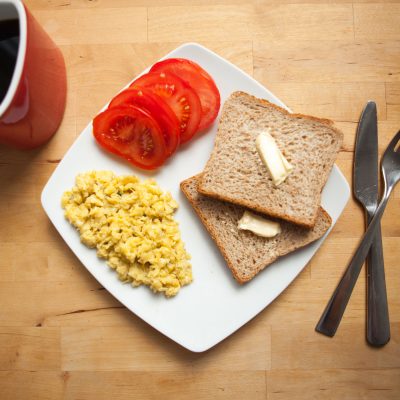 Scrambled Thyme Eggs on Toast