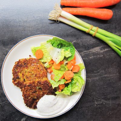 Veggie Patty with Carrot Salad