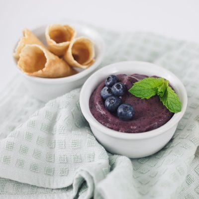 Blueberry and Basil Nice Cream