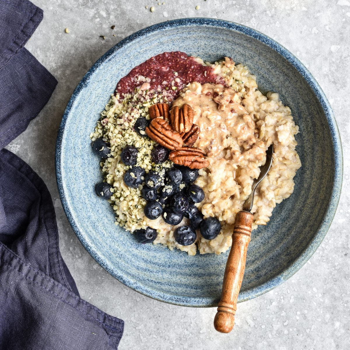 Creamy Oats with Chia Jam and Pecans Vegan Meal Plans Veahero