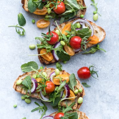 Bruschetta with Herbs and Vegetables