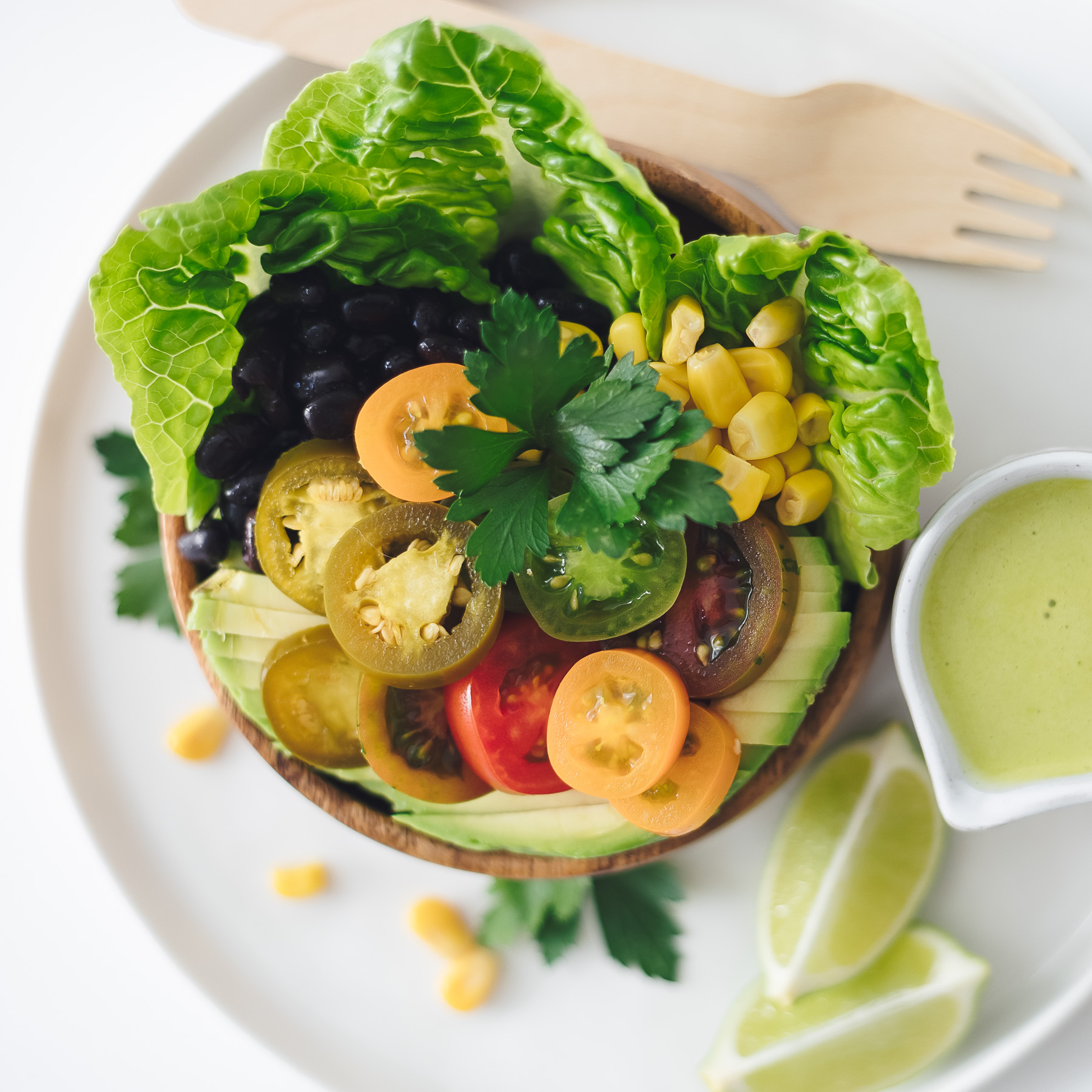 Mexican Salad Bowl with Lime Dressing Free Vegan Meal Plan Veahero