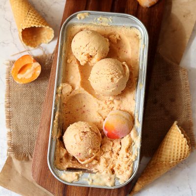Peach and Vanilla Ice Cream