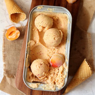 Peach Apricot and Vanilla Ice Cream