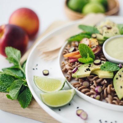 Roasted Nectarine Pasta Salad