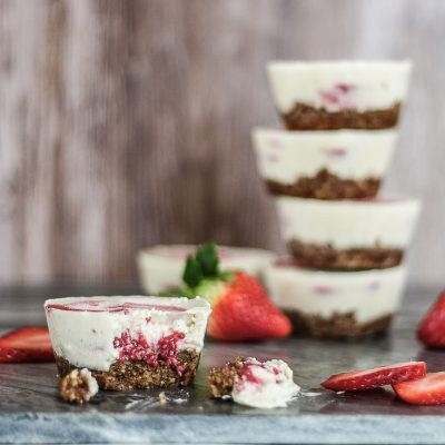 Strawberry and Cream Cheesecakes