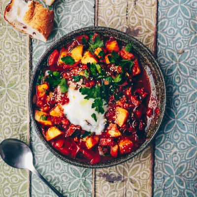 Turkish Style Potato and Aubergine Bowl