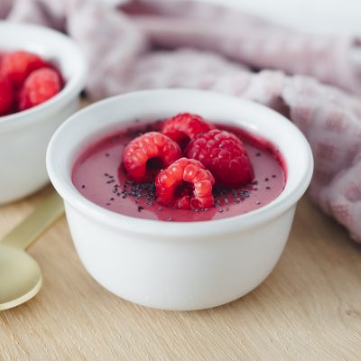 Vegan Raspberry Champagne Possets