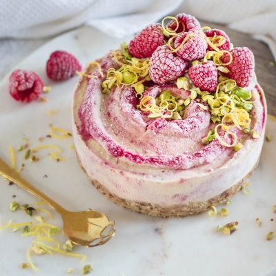 Raspberry Ripple and Lemon Cheesecake