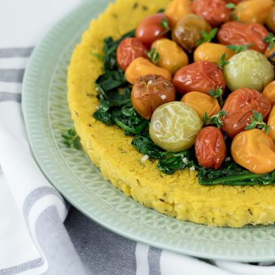 Roasted Tomato Polenta Tart