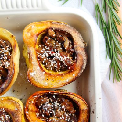 Roasted Winter Squash with Mushrooms
