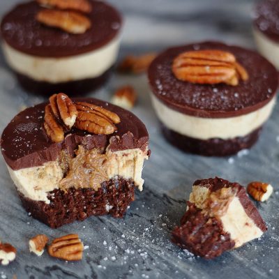 Chocolate and Caramel Salted Tarts